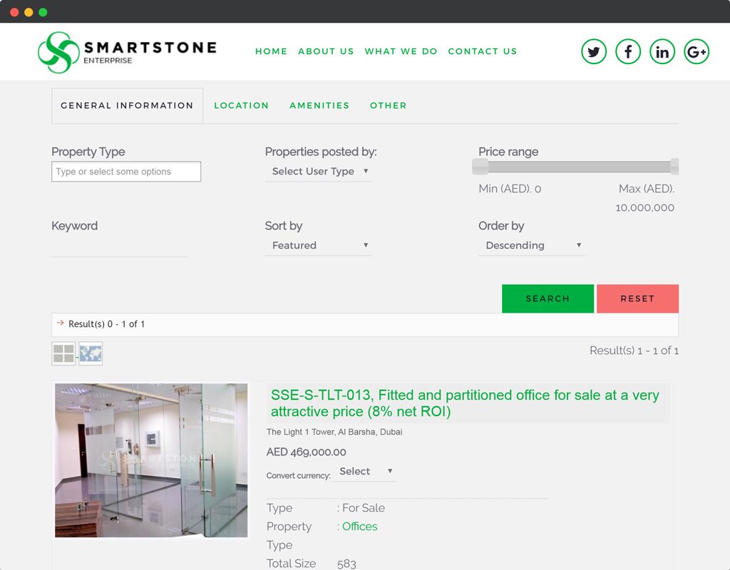 Website Design for SmartStone Enterprise